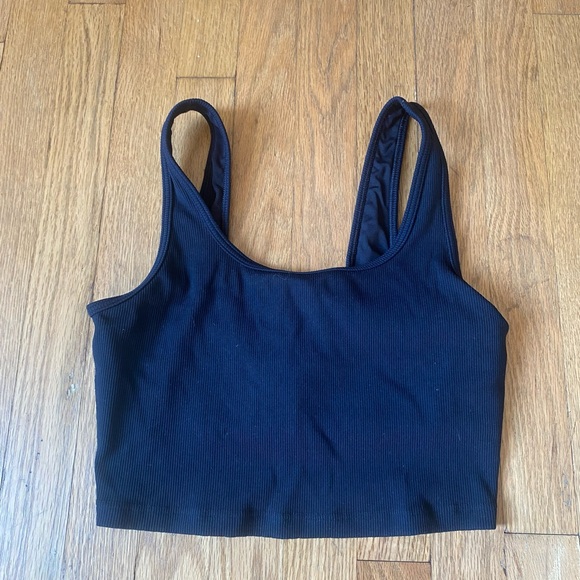 Aerie Black Ribbed Tank Top - Picture 1 of 2